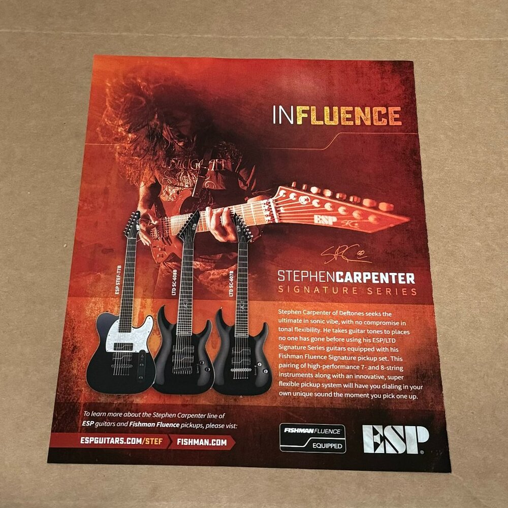 Stephen Carpenter of The Deftones - ESP Guitars - 2016 Print Advertisement